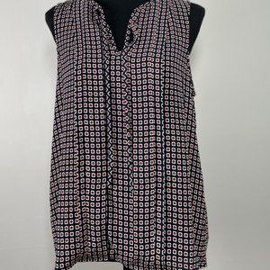 NWT J.Crew Women's Sleeveless Pleated Geometric Cami Blouse | Medium